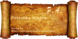 Petruska Aletta névjegykártya
